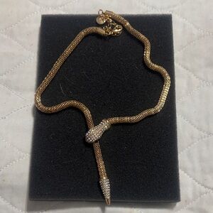 Elegant Gold and Silver Snake Necklace
